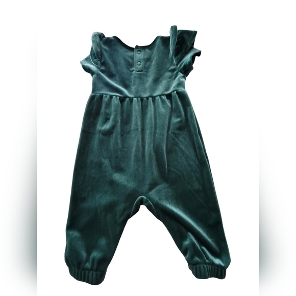 Newborn Velour like  jumpsuit with matching headband - Picture 2 of 10